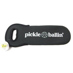 Pickleball Custom Made Neoprene Water Bottle or Wine tote Carrier Gray